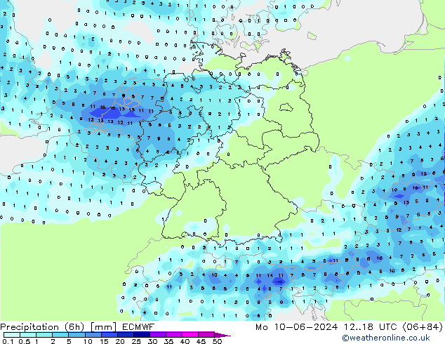 Z500/Regen(+SLP)/Z850 ECMWF ma 10.06.2024 18 UTC