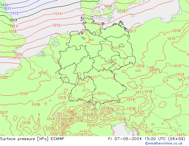 Yer basıncı ECMWF Cu 07.06.2024 15 UTC