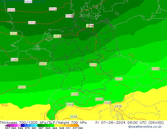 Thck 700-1000 hPa ECMWF  07.06.2024 06 UTC