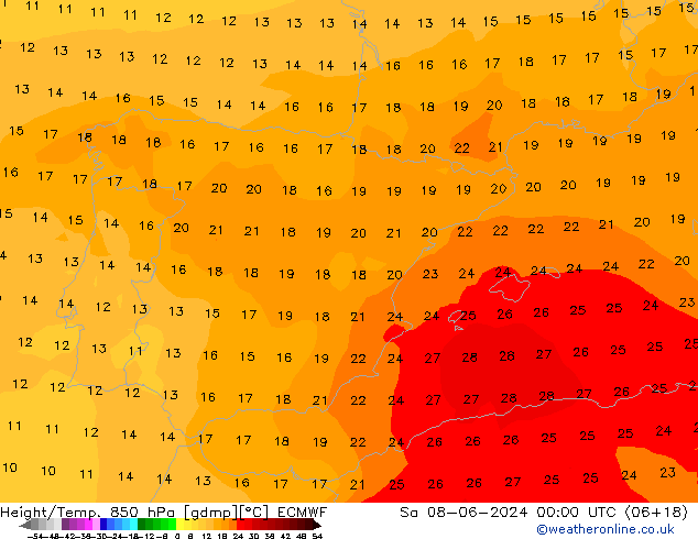 Z500/Rain (+SLP)/Z850 ECMWF so. 08.06.2024 00 UTC