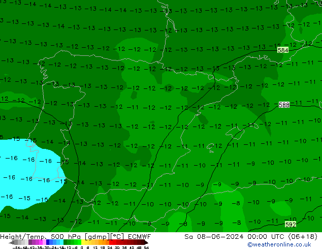 Z500/Rain (+SLP)/Z850 ECMWF so. 08.06.2024 00 UTC