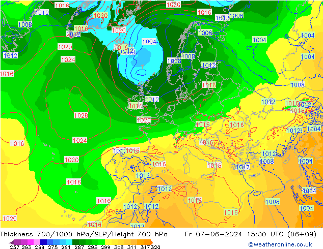 Thck 700-1000 hPa ECMWF ven 07.06.2024 15 UTC