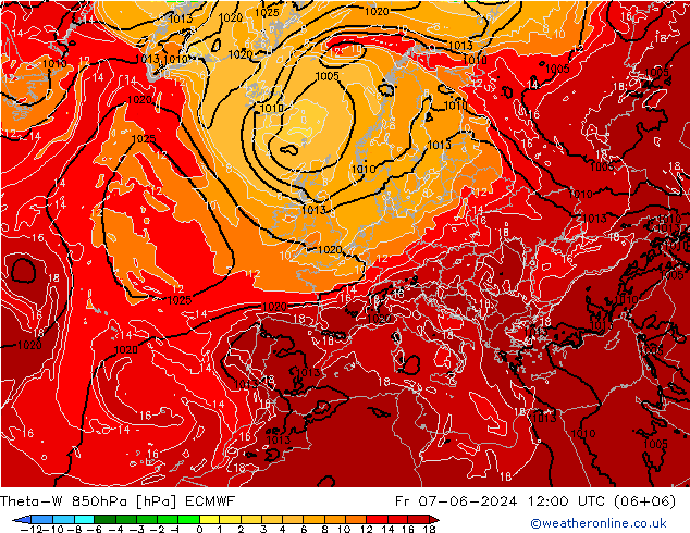 Theta-W 850hPa ECMWF pt. 07.06.2024 12 UTC