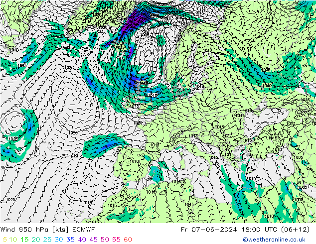 Vent 950 hPa ECMWF ven 07.06.2024 18 UTC