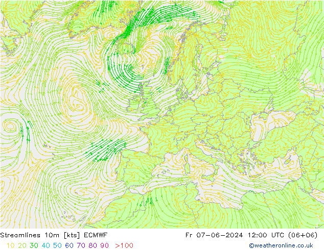 Rüzgar 10m ECMWF Cu 07.06.2024 12 UTC