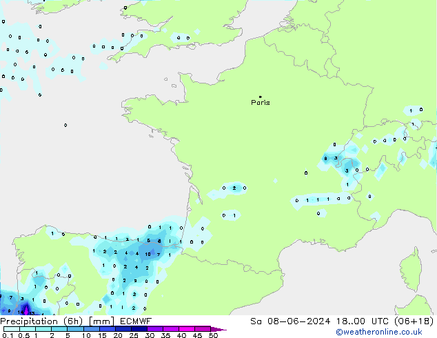 Z500/Yağmur (+YB)/Z850 ECMWF Cts 08.06.2024 00 UTC