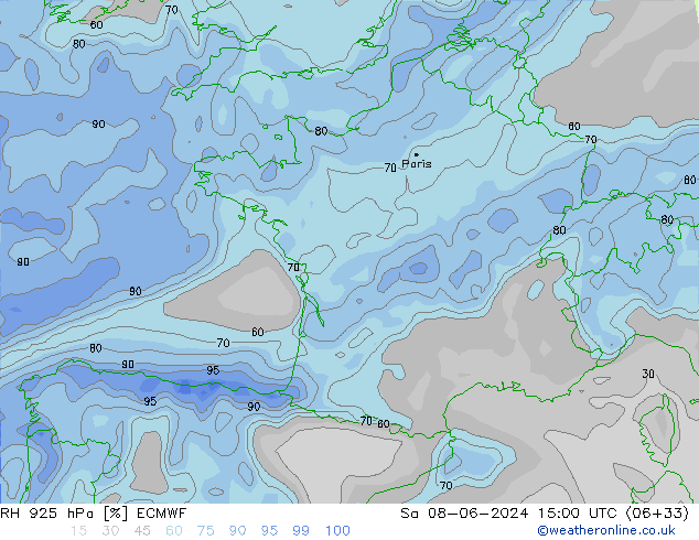 RV 925 hPa ECMWF za 08.06.2024 15 UTC