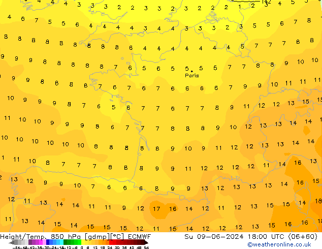 Z500/Rain (+SLP)/Z850 ECMWF dim 09.06.2024 18 UTC