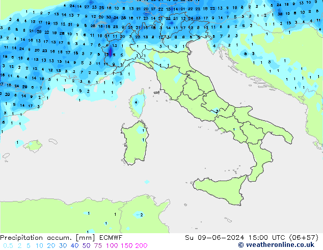 Precipitación acum. ECMWF dom 09.06.2024 15 UTC