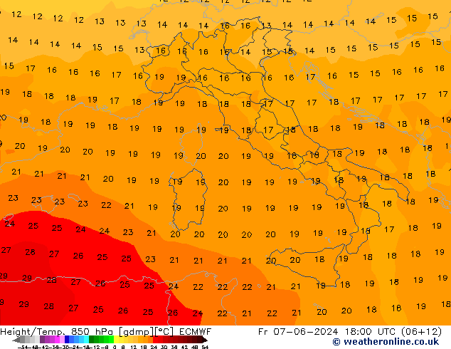 Z500/Rain (+SLP)/Z850 ECMWF пт 07.06.2024 18 UTC