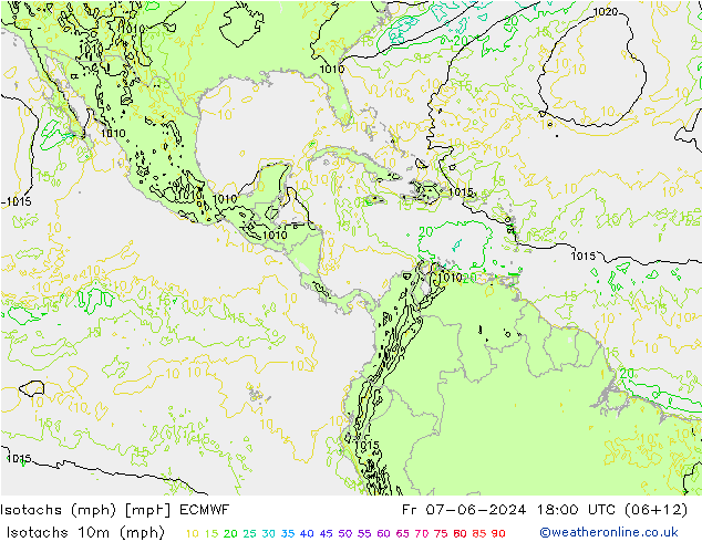 Izotacha (mph) ECMWF pt. 07.06.2024 18 UTC