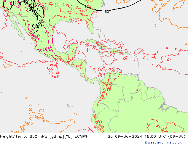 Z500/Rain (+SLP)/Z850 ECMWF dom 09.06.2024 18 UTC