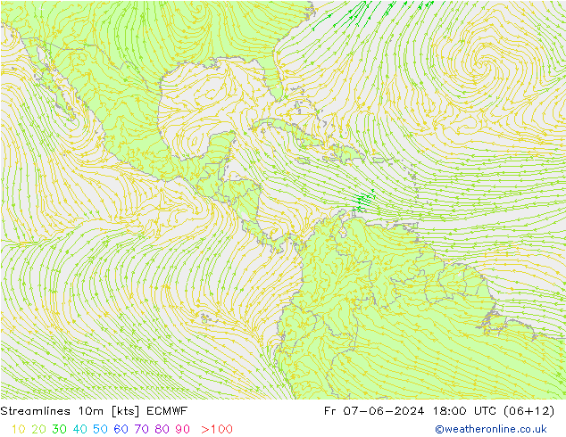 Stroomlijn 10m ECMWF vr 07.06.2024 18 UTC