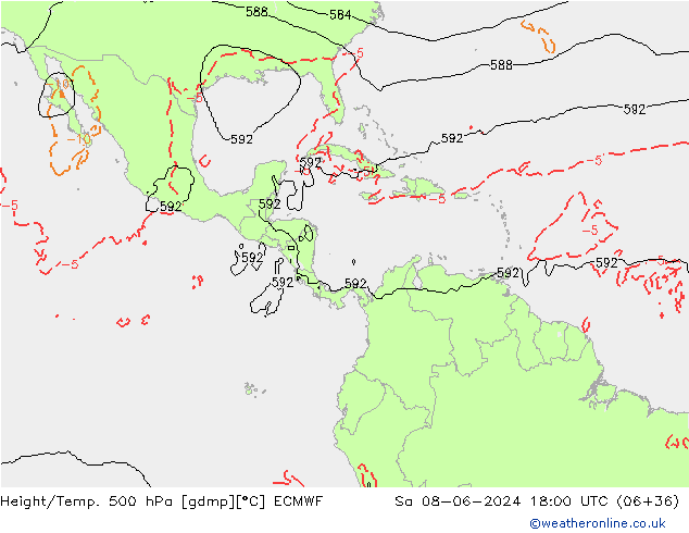 Z500/Rain (+SLP)/Z850 ECMWF sab 08.06.2024 18 UTC