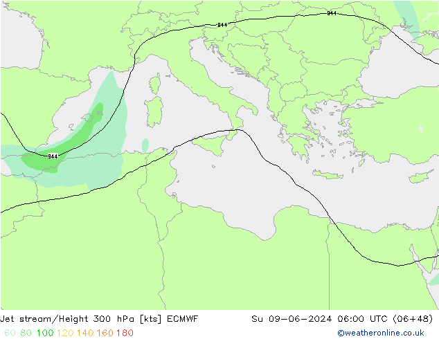 Courant-jet ECMWF dim 09.06.2024 06 UTC