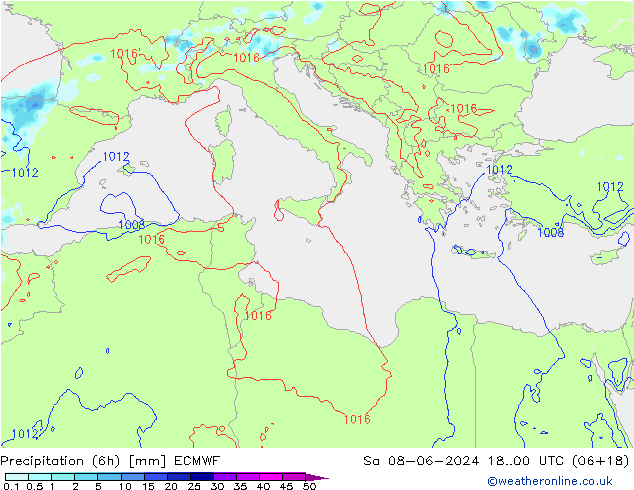 Z500/Rain (+SLP)/Z850 ECMWF Sa 08.06.2024 00 UTC