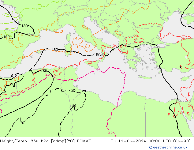 Z500/Rain (+SLP)/Z850 ECMWF mar 11.06.2024 00 UTC