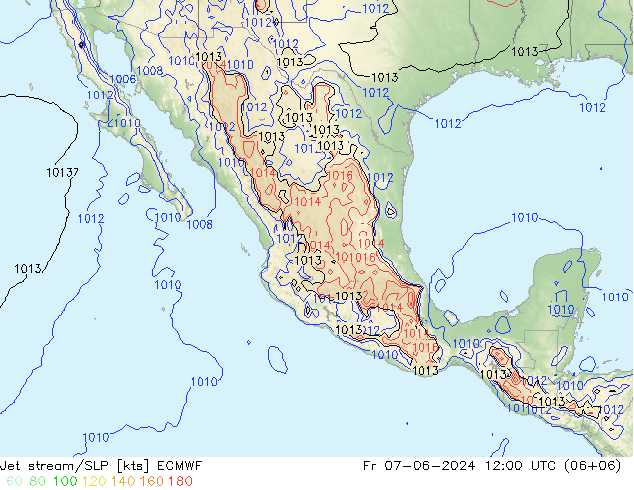 Jet stream/SLP ECMWF Fr 07.06.2024 12 UTC