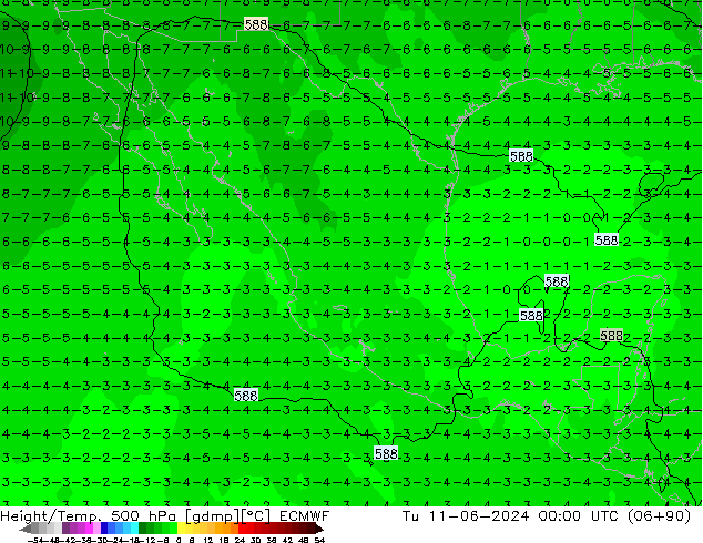 Geop./Temp. 500 hPa ECMWF mar 11.06.2024 00 UTC