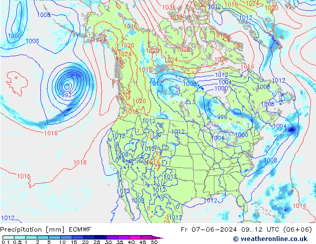 Précipitation ECMWF ven 07.06.2024 12 UTC