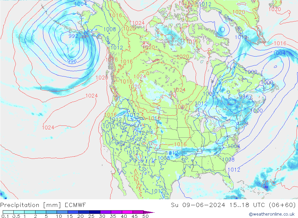 opad ECMWF nie. 09.06.2024 18 UTC