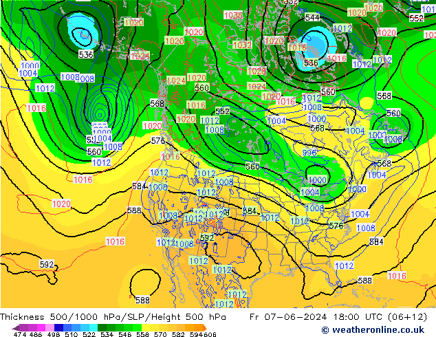 500-1000 hPa Kalınlığı ECMWF Cu 07.06.2024 18 UTC