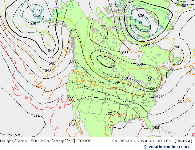 Z500/Regen(+SLP)/Z850 ECMWF za 08.06.2024 06 UTC