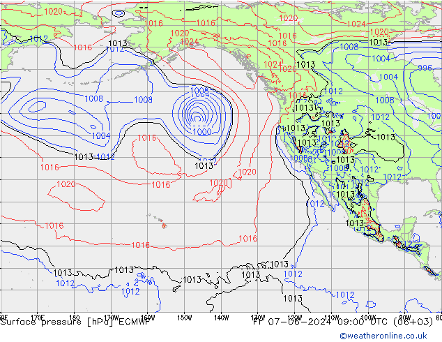 Yer basıncı ECMWF Cu 07.06.2024 09 UTC