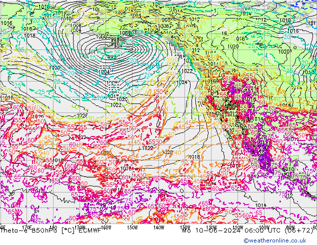 Theta-e 850hPa ECMWF Seg 10.06.2024 06 UTC