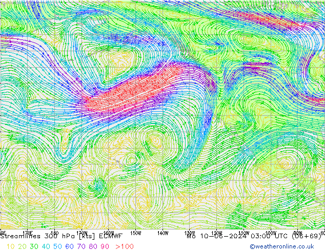 Rüzgar 300 hPa ECMWF Pzt 10.06.2024 03 UTC