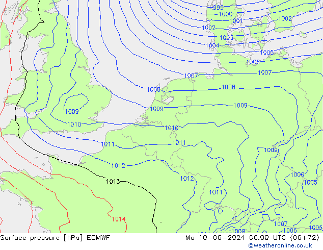 pression de l'air ECMWF lun 10.06.2024 06 UTC