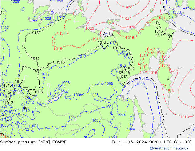 ciśnienie ECMWF wto. 11.06.2024 00 UTC