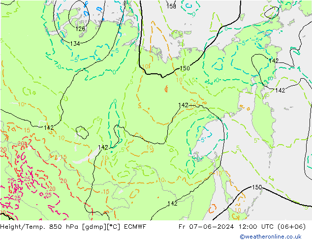 Z500/Yağmur (+YB)/Z850 ECMWF Cu 07.06.2024 12 UTC