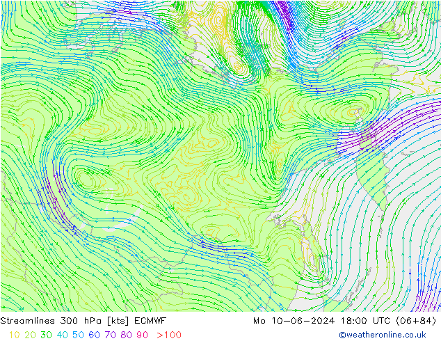 ветер 300 гПа ECMWF пн 10.06.2024 18 UTC