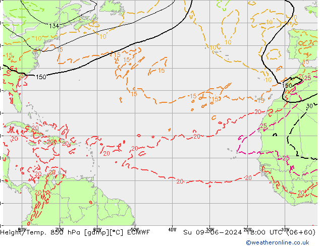 Z500/Rain (+SLP)/Z850 ECMWF dom 09.06.2024 18 UTC