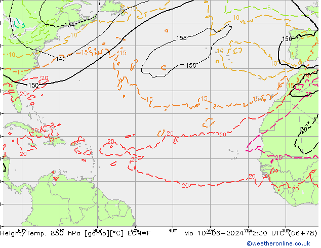 Z500/Rain (+SLP)/Z850 ECMWF Mo 10.06.2024 12 UTC