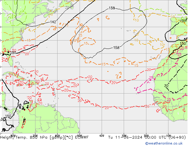 Z500/Rain (+SLP)/Z850 ECMWF Ter 11.06.2024 00 UTC