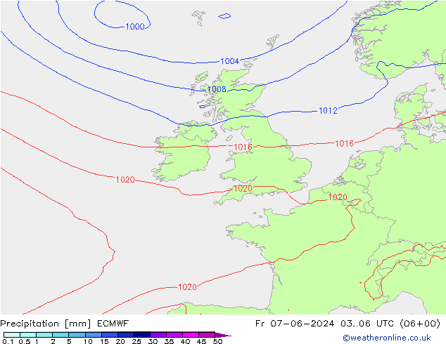 Precipitazione ECMWF ven 07.06.2024 06 UTC