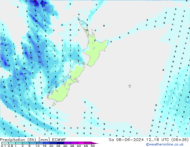 Z500/Rain (+SLP)/Z850 ECMWF sab 08.06.2024 18 UTC