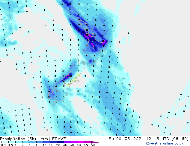 Z500/Rain (+SLP)/Z850 ECMWF dom 09.06.2024 18 UTC