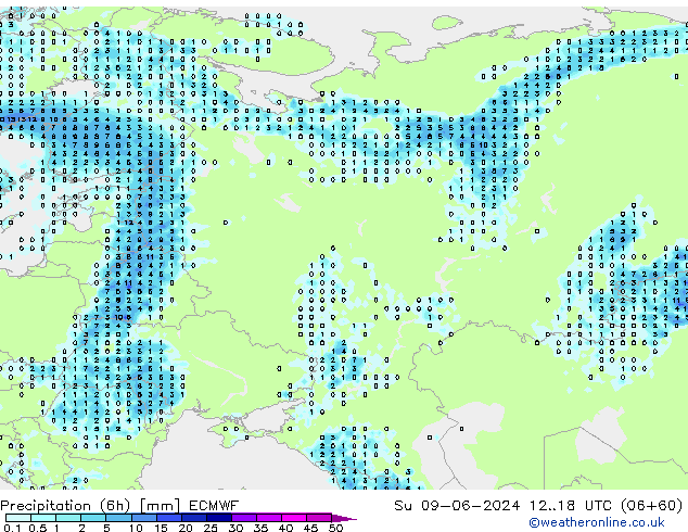 Z500/Rain (+SLP)/Z850 ECMWF So 09.06.2024 18 UTC