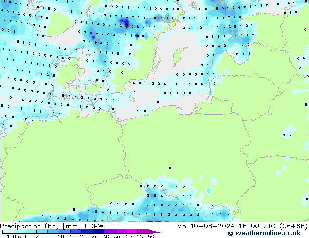 Z500/Rain (+SLP)/Z850 ECMWF lun 10.06.2024 00 UTC