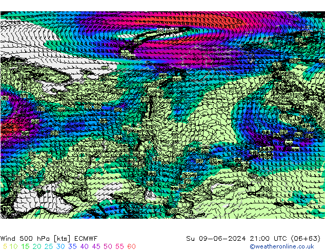 Wind 500 hPa ECMWF Ne 09.06.2024 21 UTC