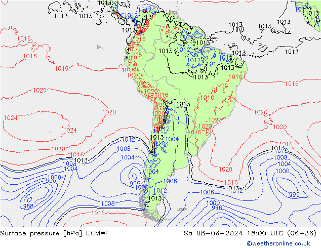 Yer basıncı ECMWF Cts 08.06.2024 18 UTC