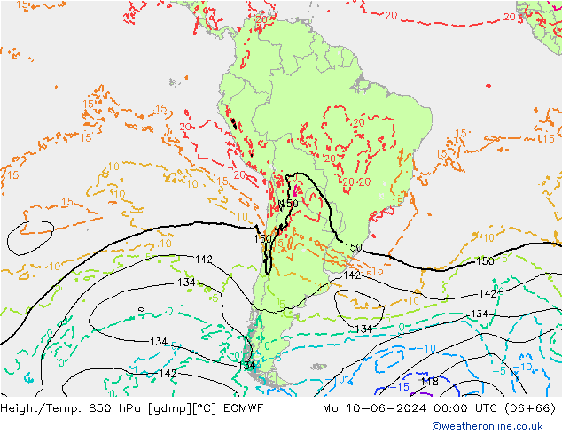 Z500/Rain (+SLP)/Z850 ECMWF Seg 10.06.2024 00 UTC