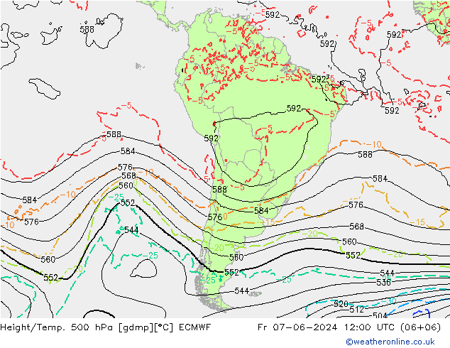 Z500/Regen(+SLP)/Z850 ECMWF vr 07.06.2024 12 UTC