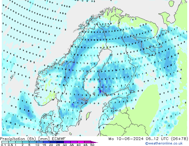 Z500/Rain (+SLP)/Z850 ECMWF Mo 10.06.2024 12 UTC