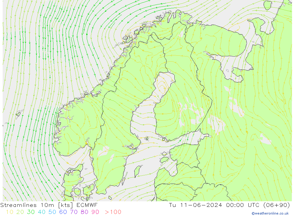 Rüzgar 10m ECMWF Sa 11.06.2024 00 UTC