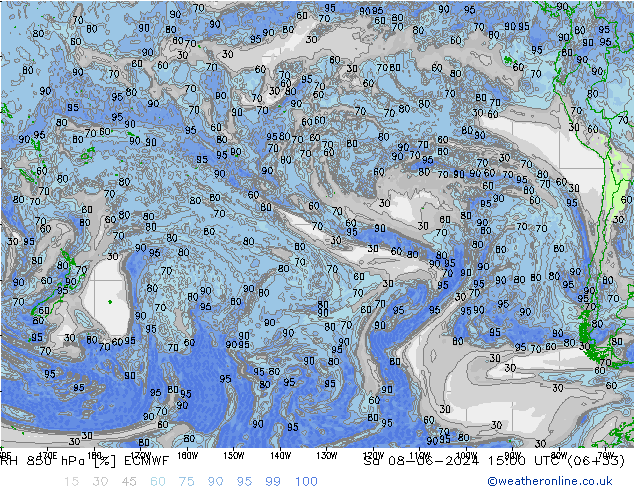 RH 850 hPa ECMWF  08.06.2024 15 UTC