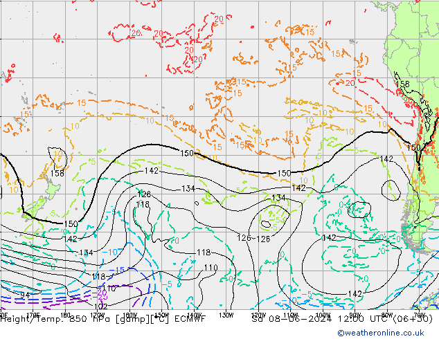 Z500/Rain (+SLP)/Z850 ECMWF So 08.06.2024 12 UTC